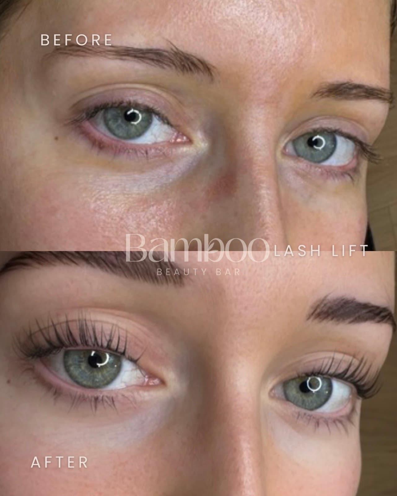 Lash lift before and after
